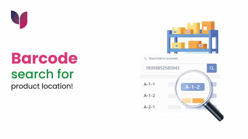 Barcode search for product location