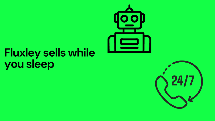 marketing text with robot graphics