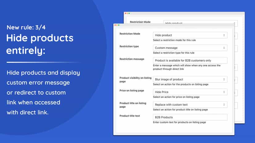 Hide products