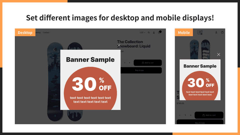 Set different images for desktop and mobile displays!