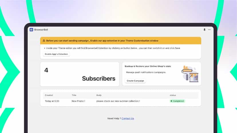 User dashboard