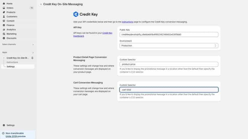 B2B BNPL Messaging App Settings