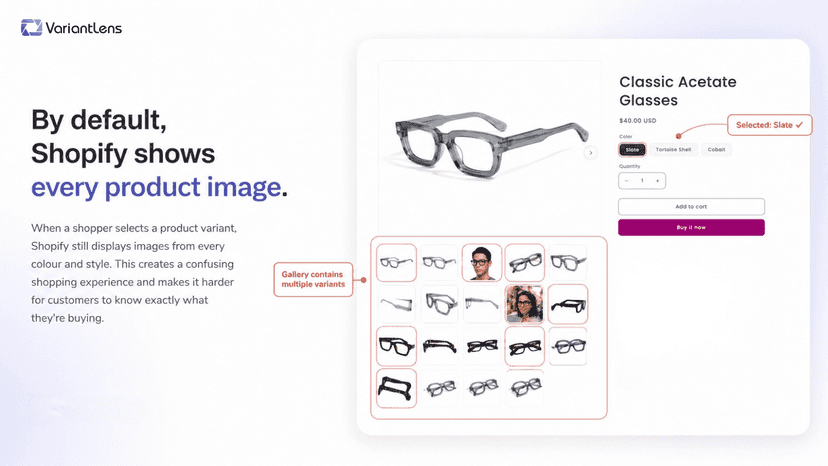 Shopify shows all product images for every variant