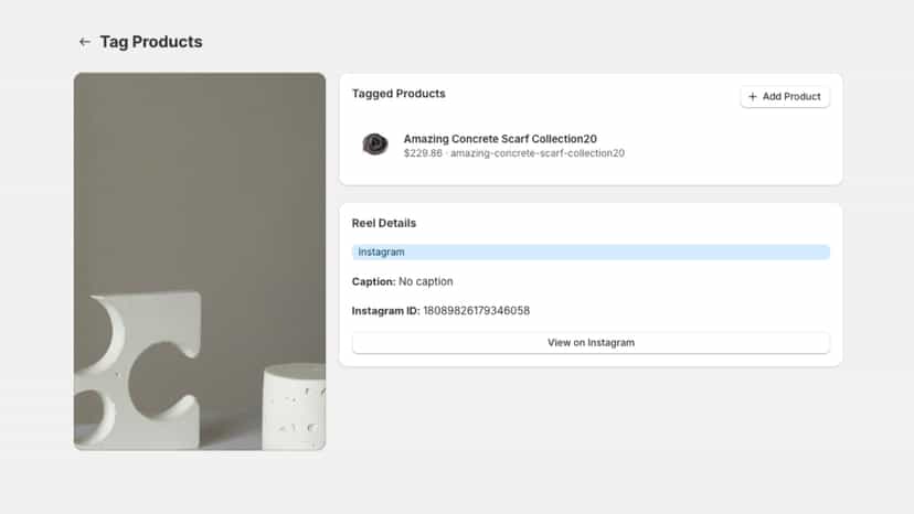 Connect product with reel