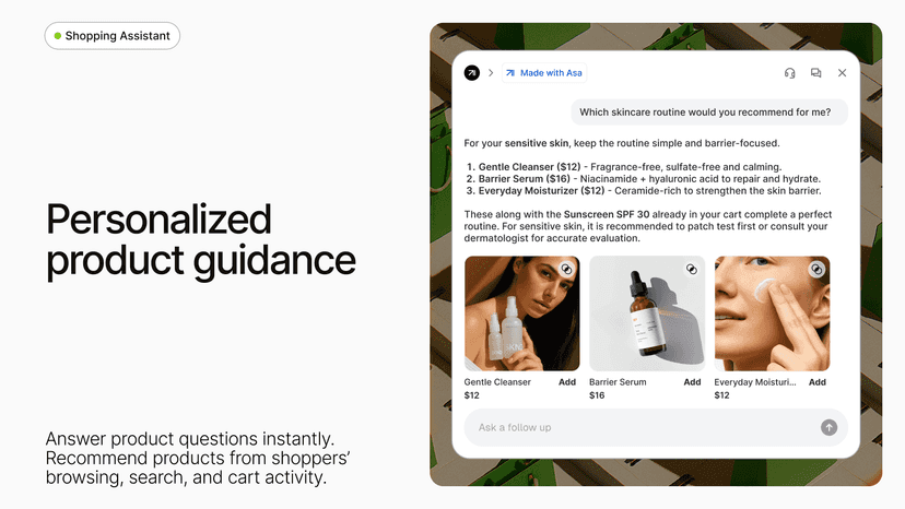 Asa enables personalized product guidance