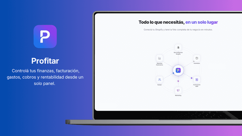 Dashboard financiero con métricas de ventas, gastos y rentabilid