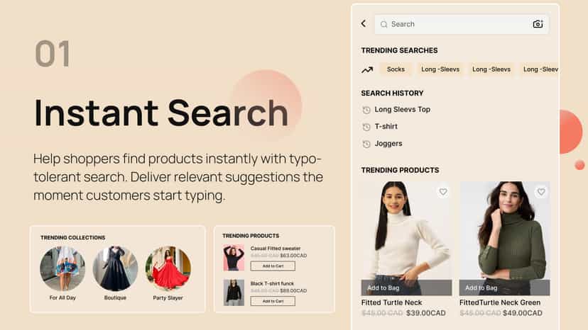 Instant SEarch with Typo Tolerance, Auto Suggest, Auto Complete