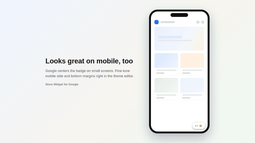 Google store rating badge displayed on mobile storefront
