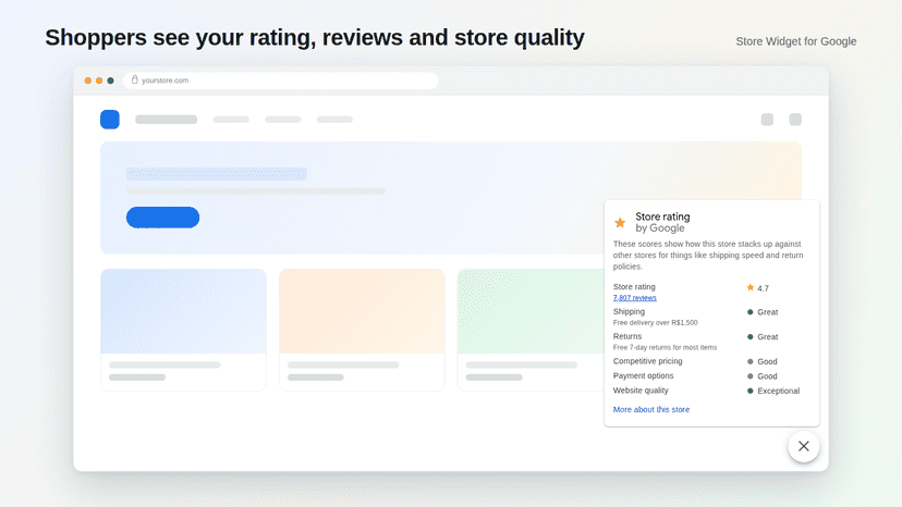 Google's official store rating badge shown on storefront