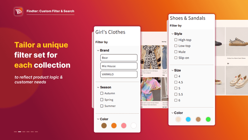 Tailor a unique filter set for each collection