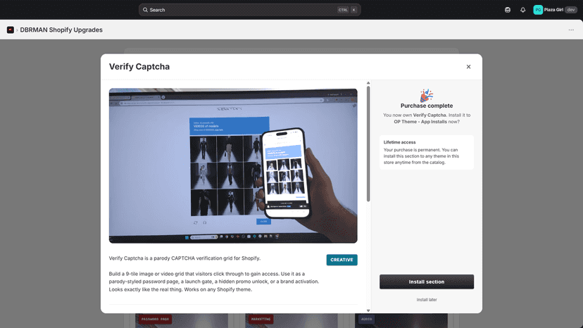 One-click install into any Shopify theme.