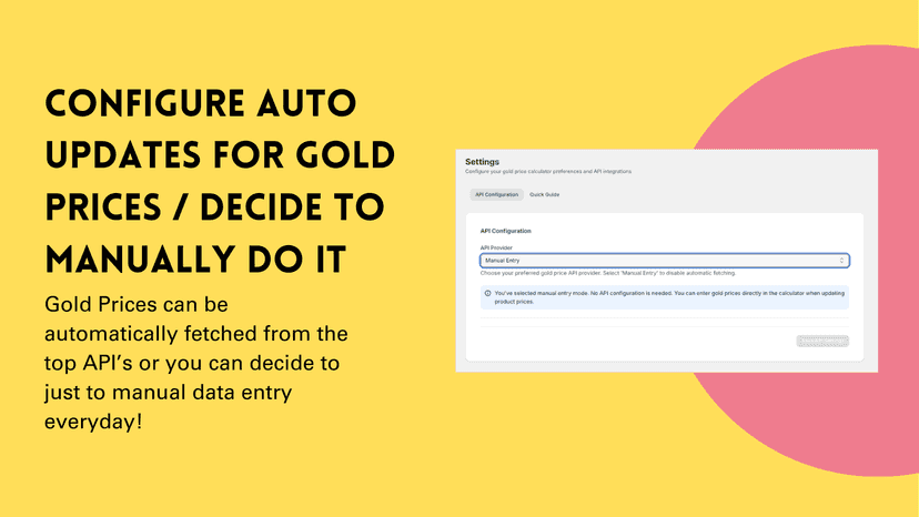Settings for Auto Gold Price Updates