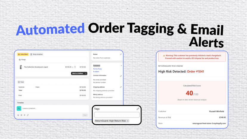 Automated order tagging and email alerts