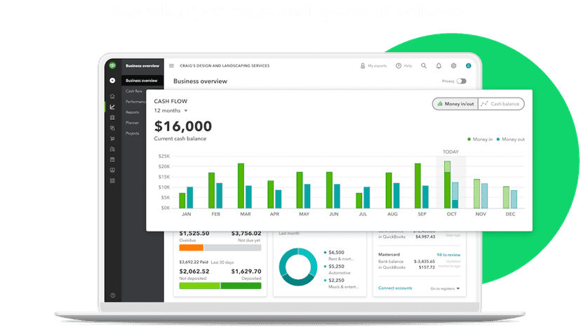 See what you make and spend at a glance.