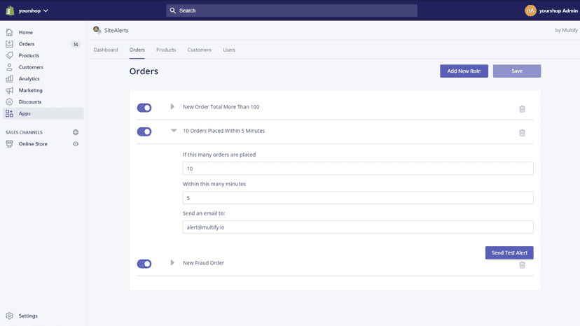SiteAlerts Rules