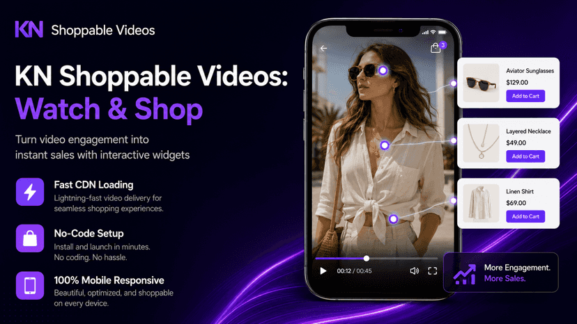 KN Shoppable Videos with interactive video shopping widgets