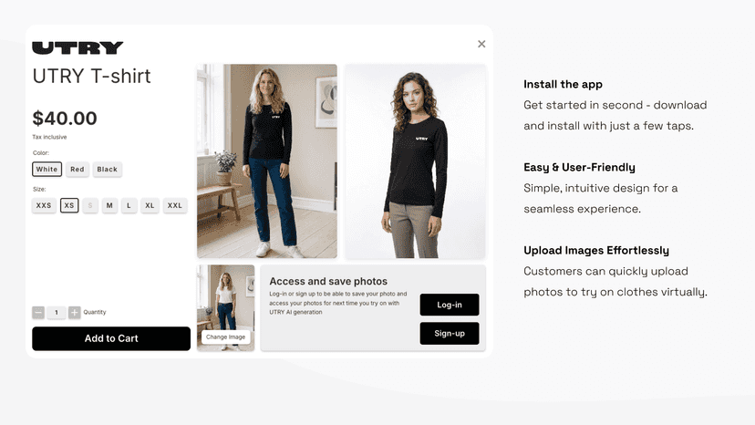 Image showing the app button on a product