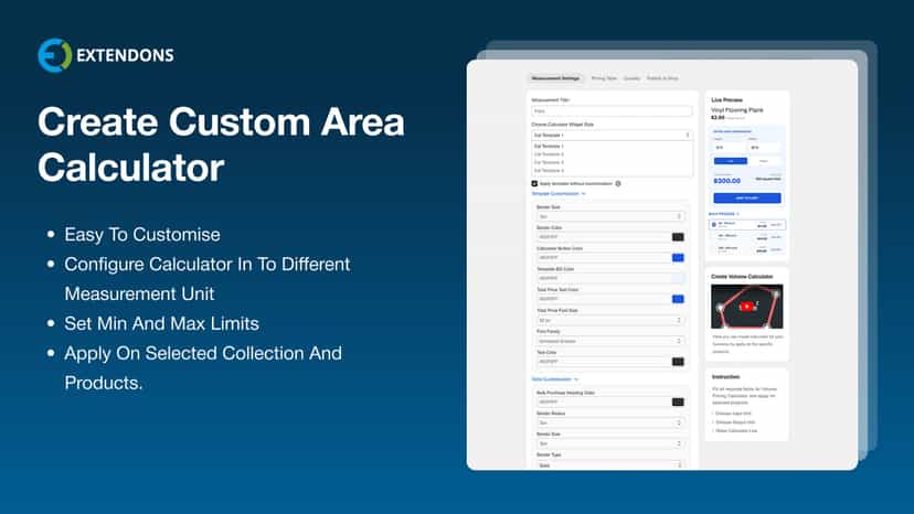 custom area pricing calculator