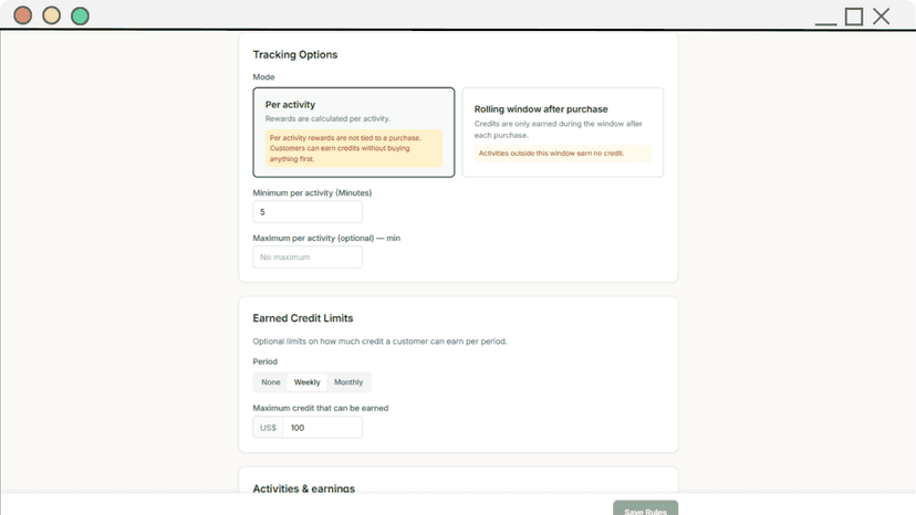 Merchant Portal Activity Rules Section 2