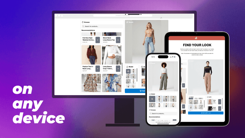The outfit creator is fully responsive and works on any device.