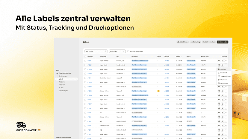Alle Labels zentral verwalten.