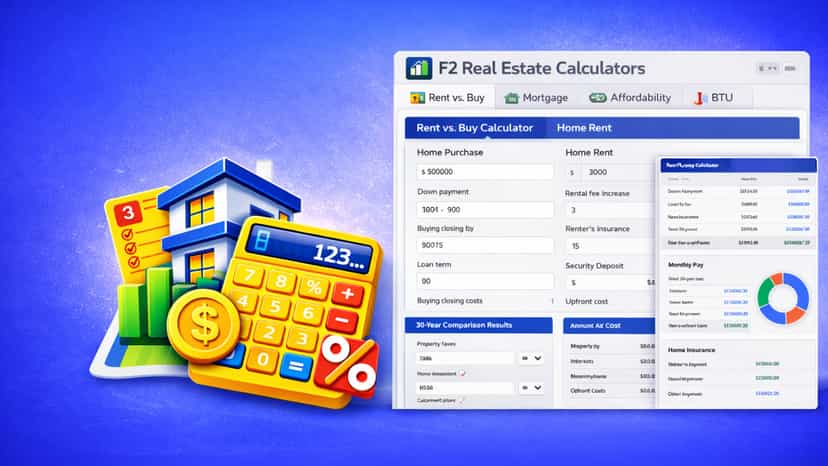 Rent vs buy and house affordability calculator tools