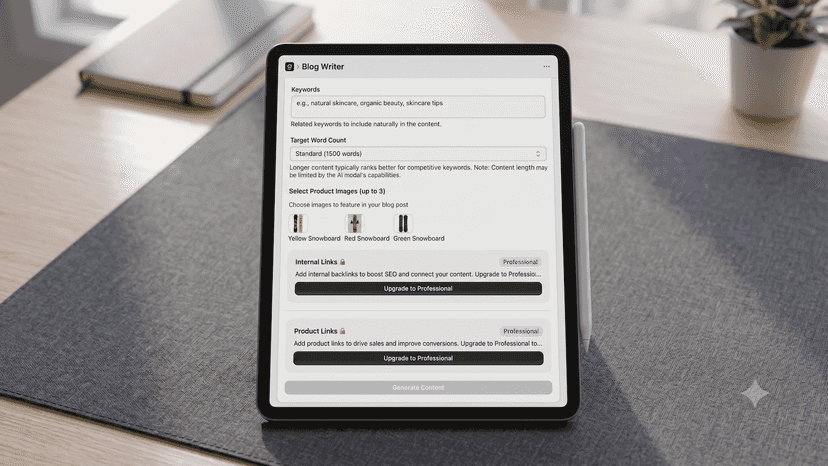 abw create blog post tablet view