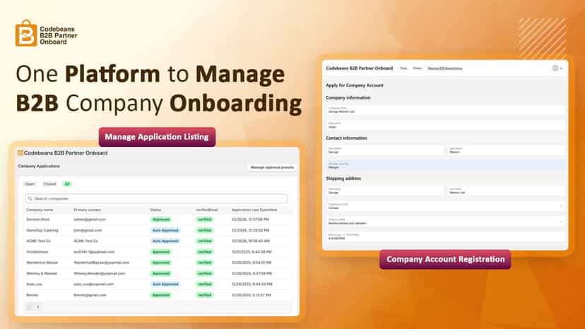 Manage B2B Company Onboarding
