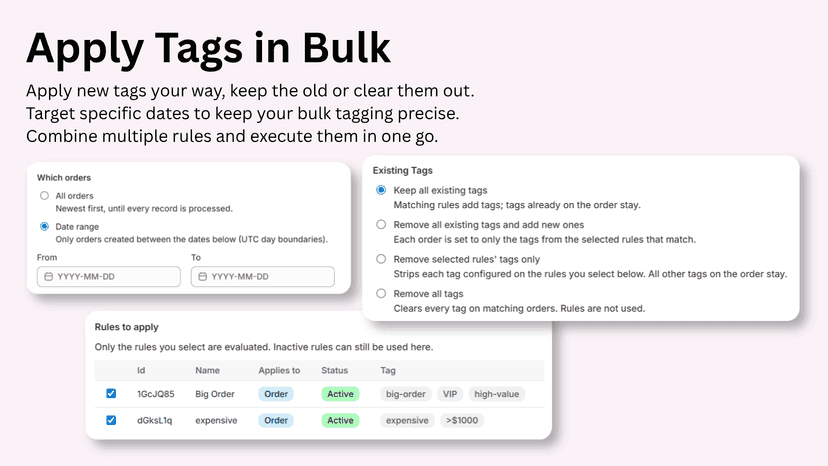 Bulk tagging feature