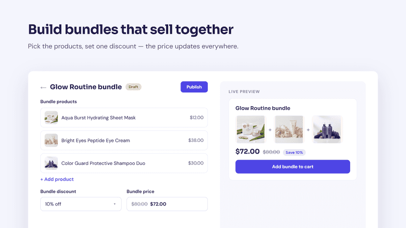 bundles, volume discount, upsell, cart upsell