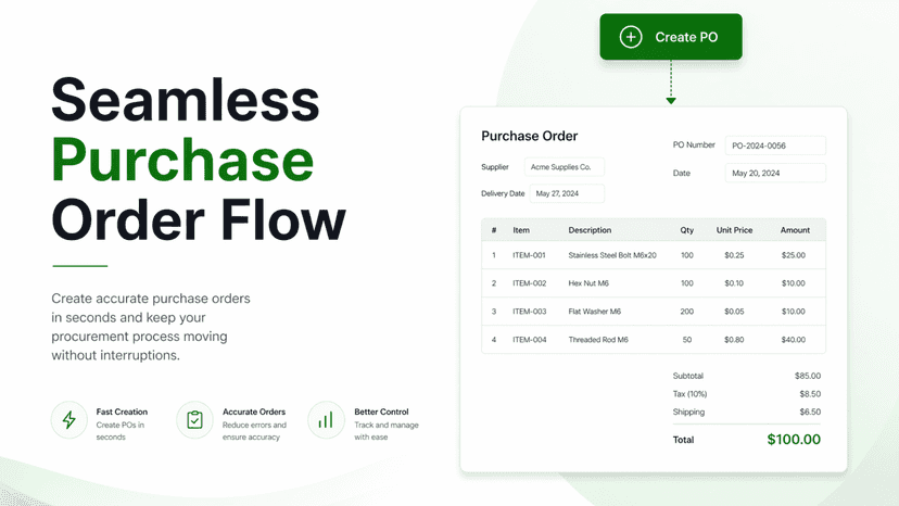Seamless Purchase Order Flow