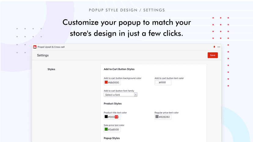 Upsell popup styles