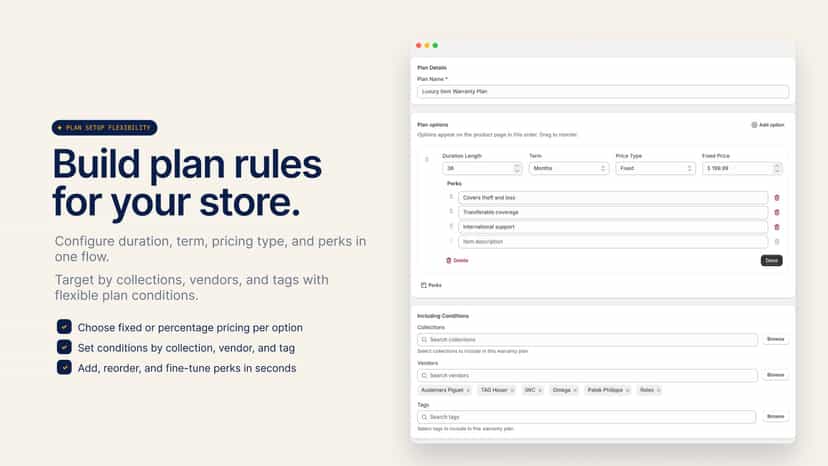 Build plan rules for your store