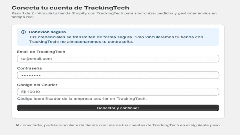 vista de login, se debe ingresar usuario, password y codigo cour