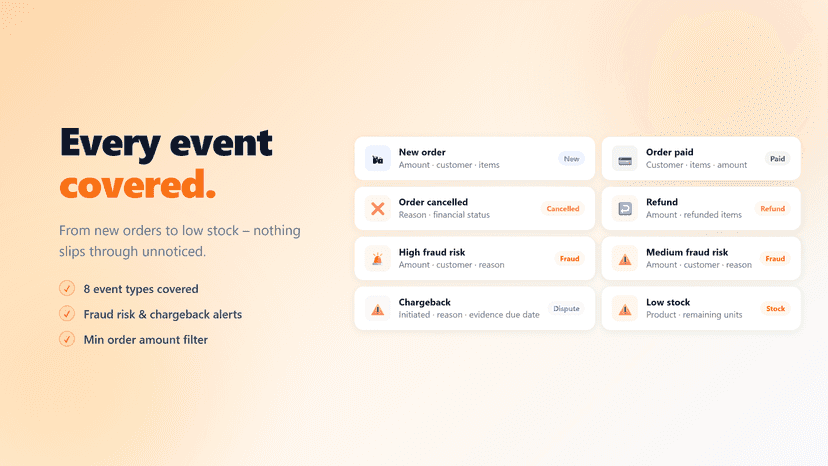 Every event covered.