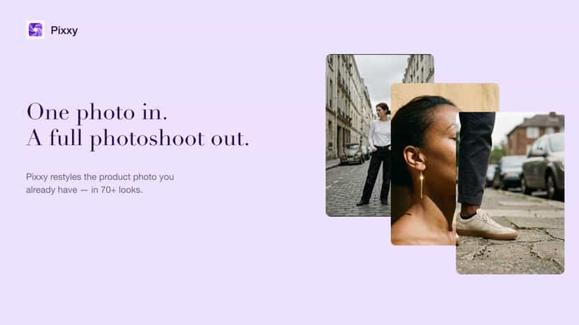 One product photo restyled into three different scenes