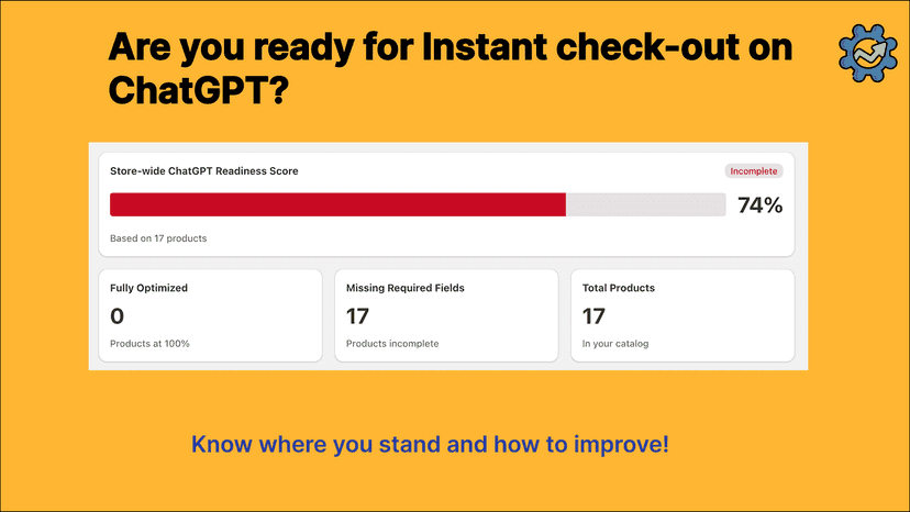 ChatGPT instant checkout readiness check. Sell more on ChatGPT