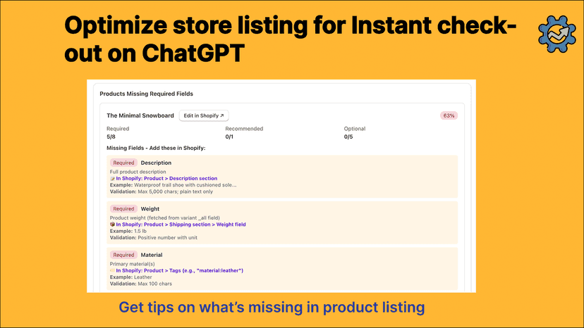 ChatGPT instant checkout readiness check. Sell more on ChatGPT