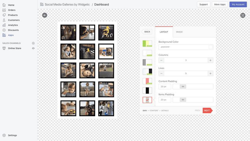 Dashboard with the Editor.