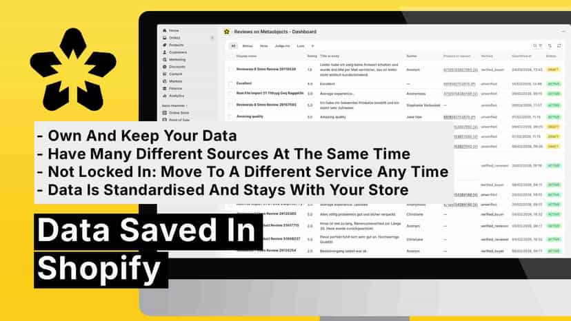 Data Saved In Shopify