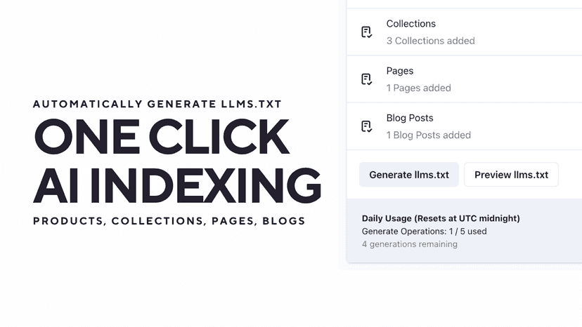 One-click auto-indexing by automatically generating LLMS.txt