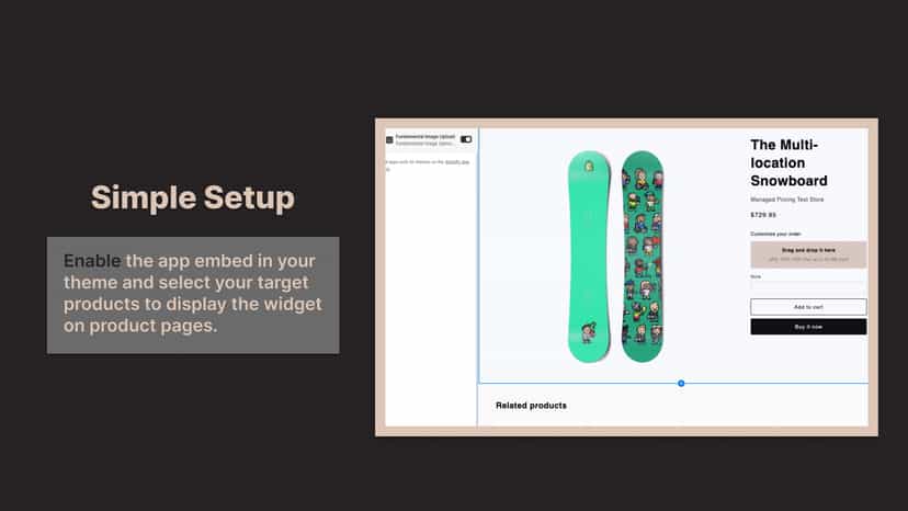 Easy setup by enabling app embed and selecting product targeting