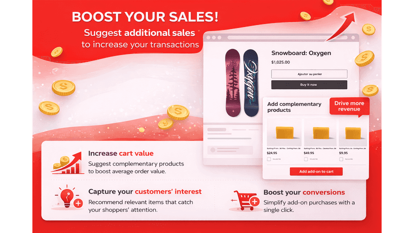 Image showing off the add-on sales widget on product page