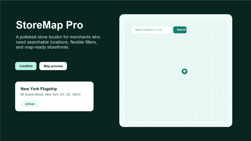 store locator shown on frontend