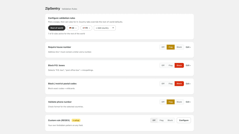 Rules page