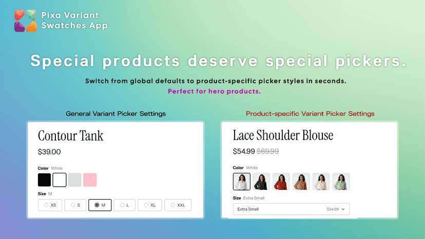 Per-product variant picker settings override global rules