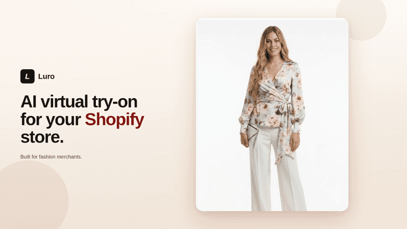 Luro result modal with an AI try-on of a floral blouse
