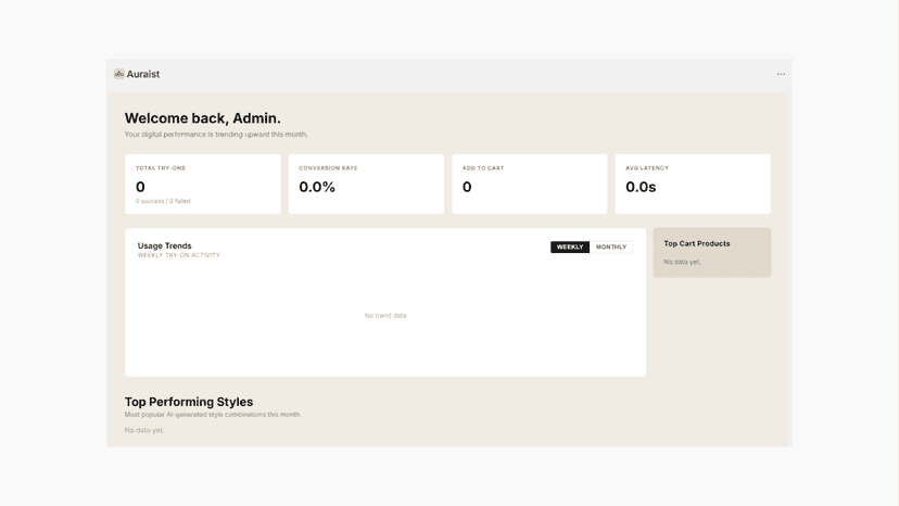 Dashboard section