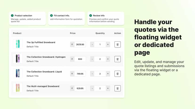 SK b2b quote request and hide price - Squadkin Technologies