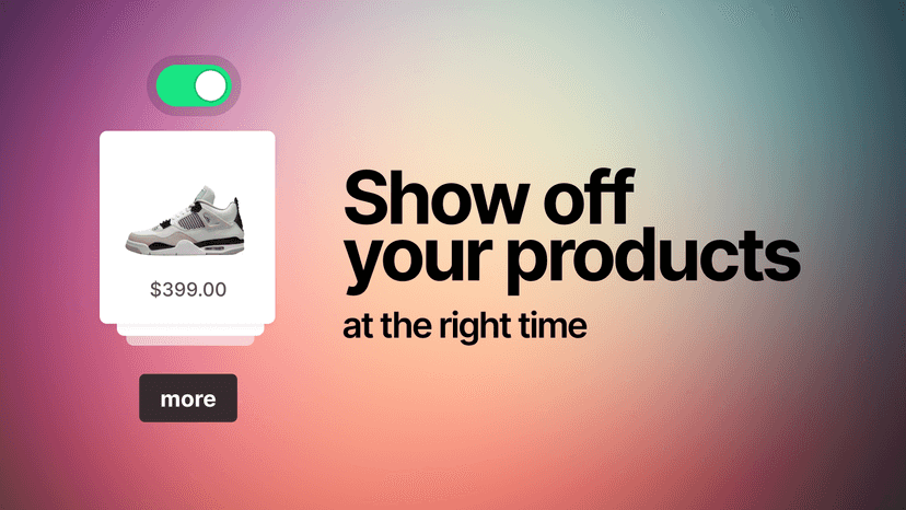 Display the products that are on live at the right time.